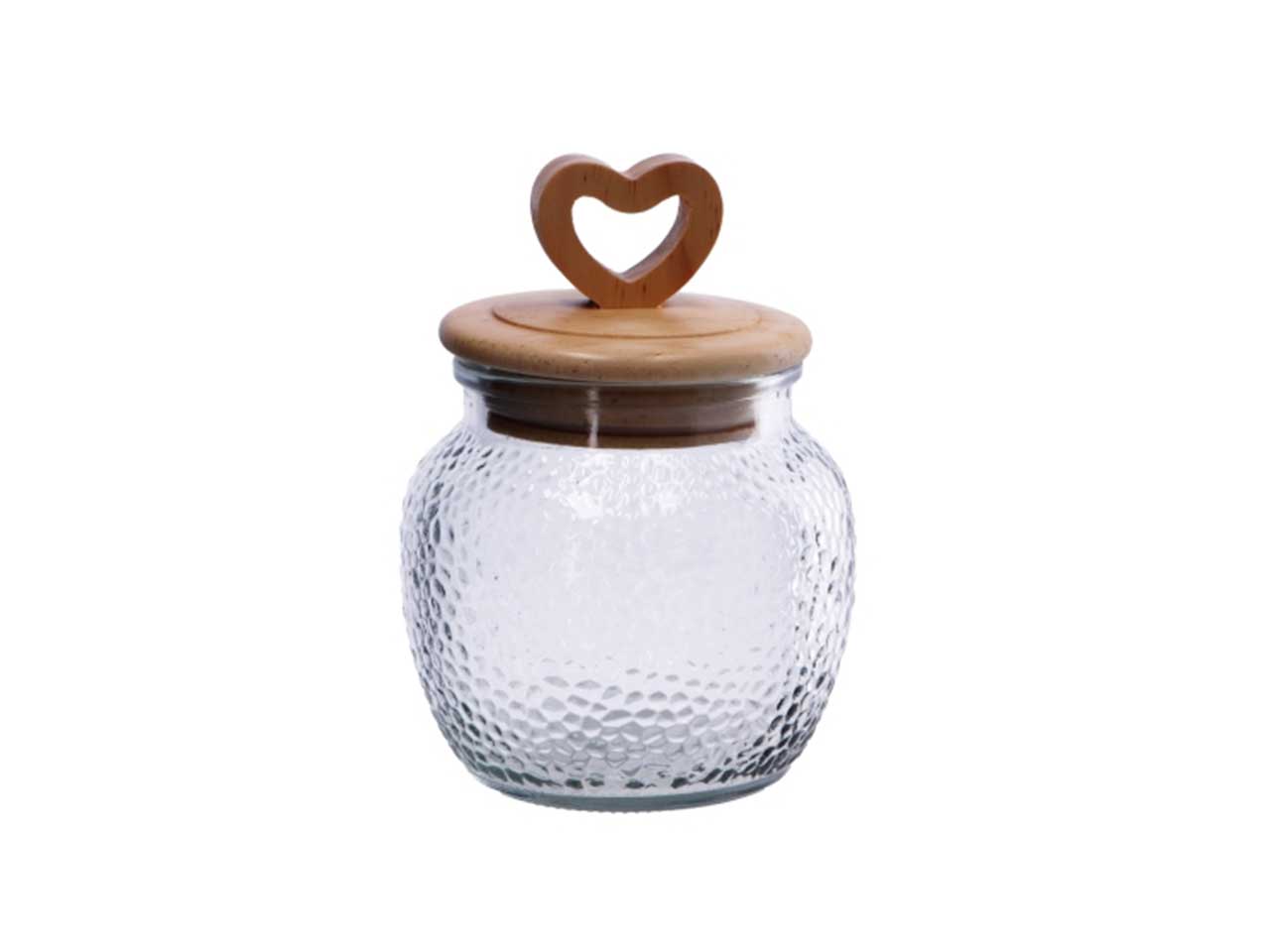 Barattolo ermetico in vetro e legno trasparente e naturale 11x15 cm - AD Trend