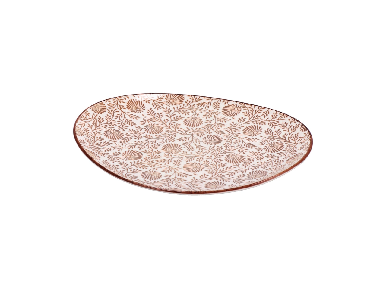 Piatto in ceramica tricy 28x22cm 2 decorazioni assortite