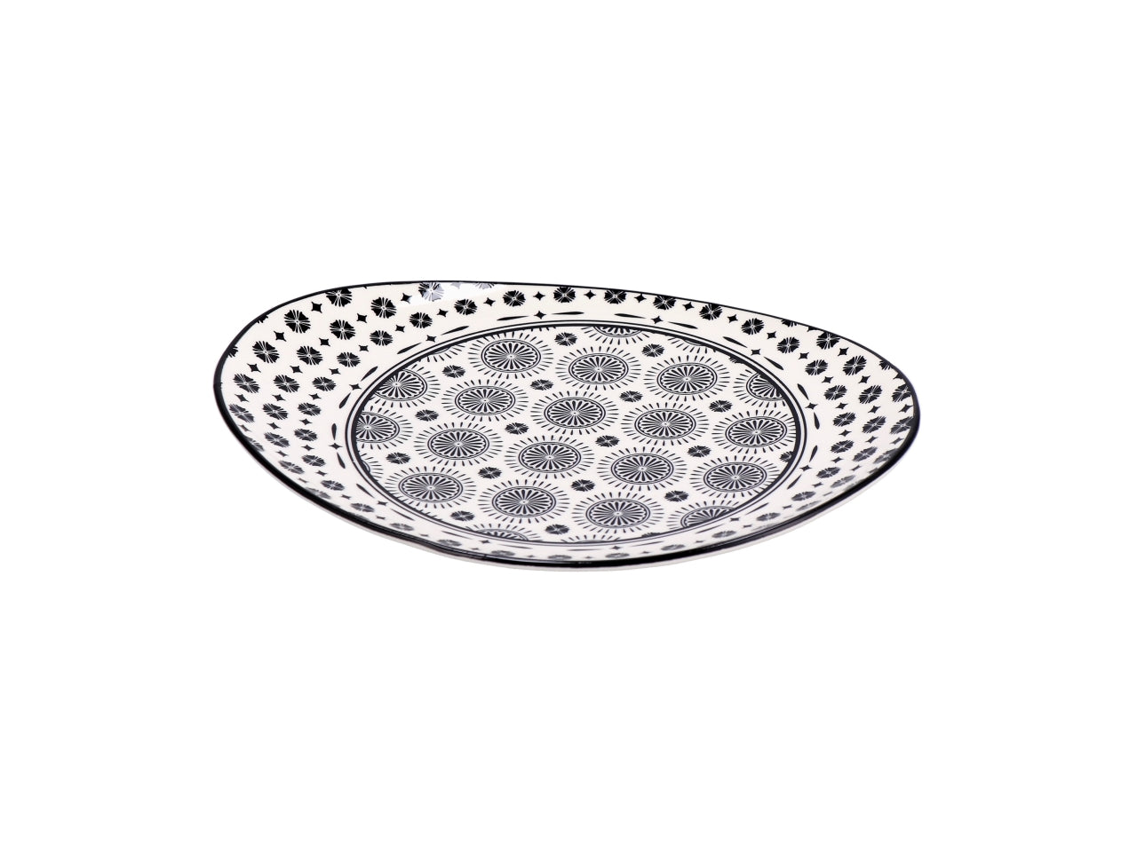 Piatto in ceramica tricy 28x22cm 2 decorazioni assortite