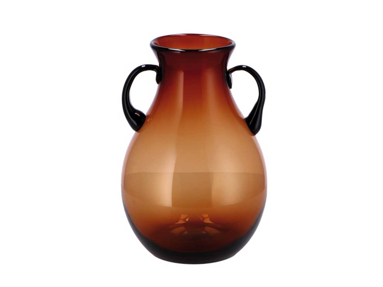 Vaso decorativo vintage in vetro ambra forma anfora 21x31 cm  Ad Trend