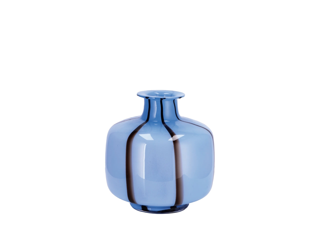 Vaso moderno in vetro 3 colori assortiti forma bottiglia rigata 20x21 cm - Star