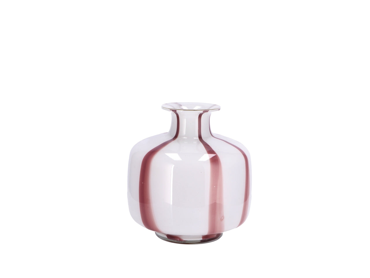 Vaso moderno in vetro 3 colori assortiti forma bottiglia rigata 20x21 cm - Star