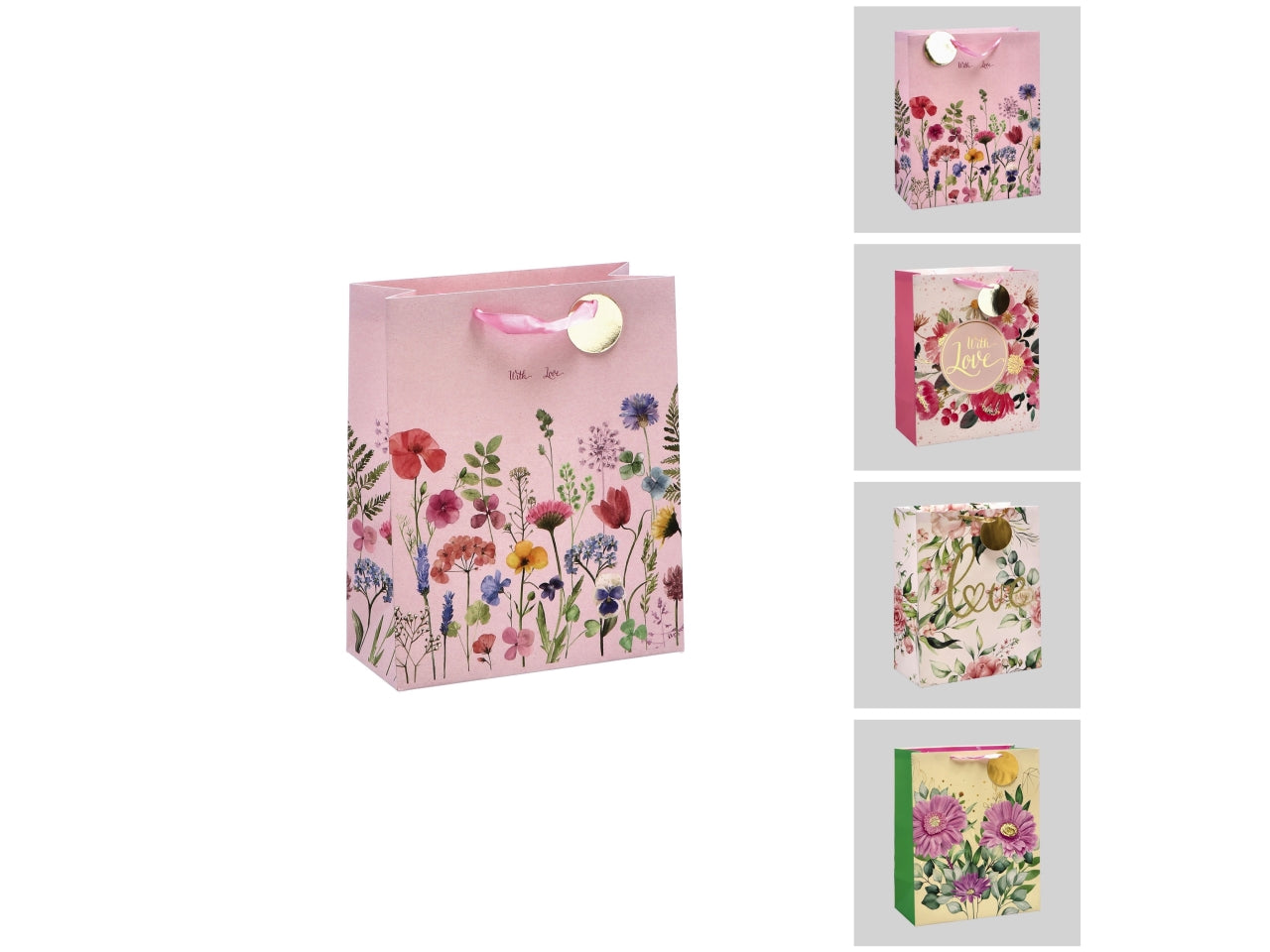 Borsa in carta 26x12xh.32cm 4 decori assortiti
