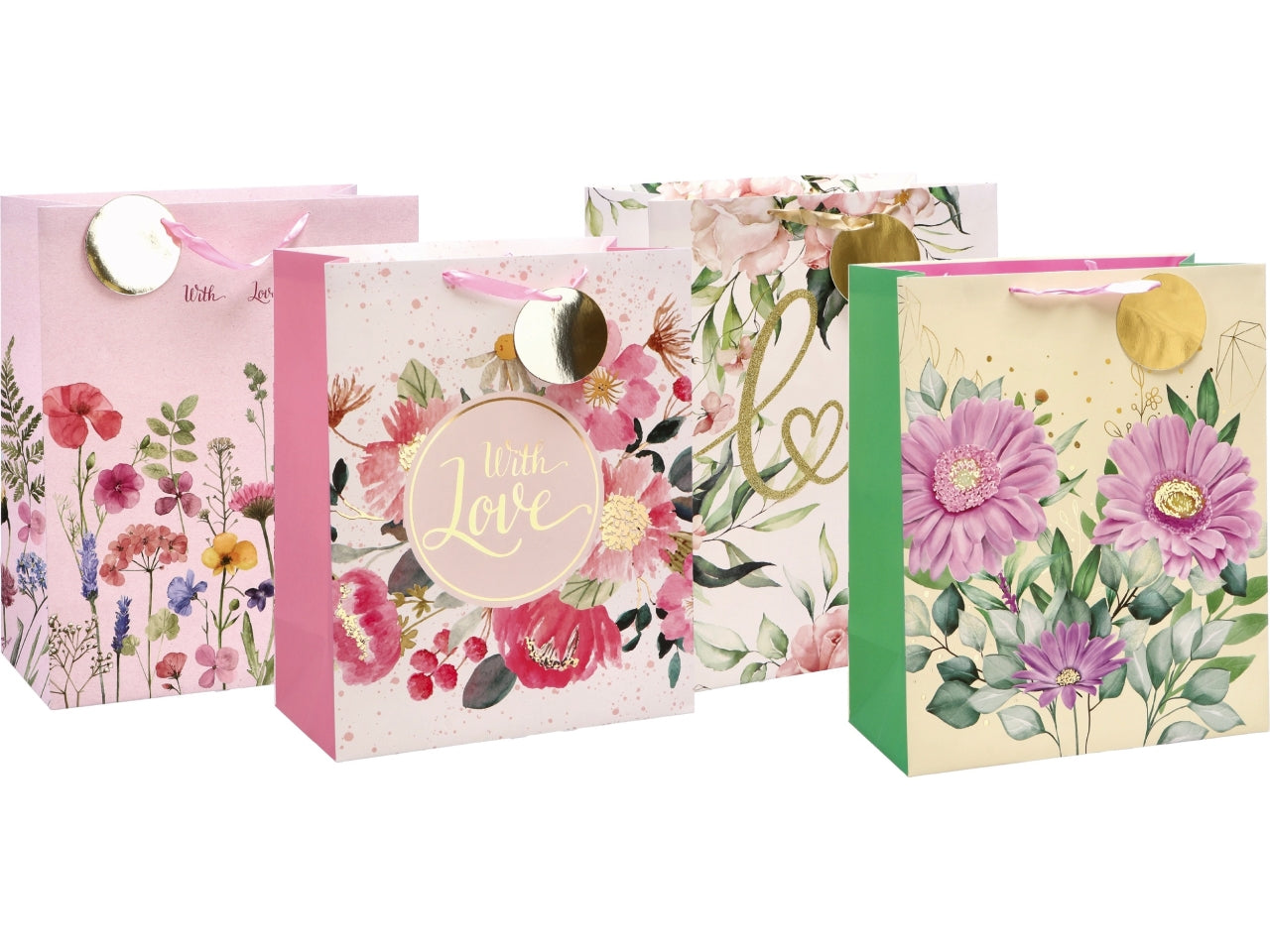 Borsa in carta 41x21xh.50cm 4 decori assortiti