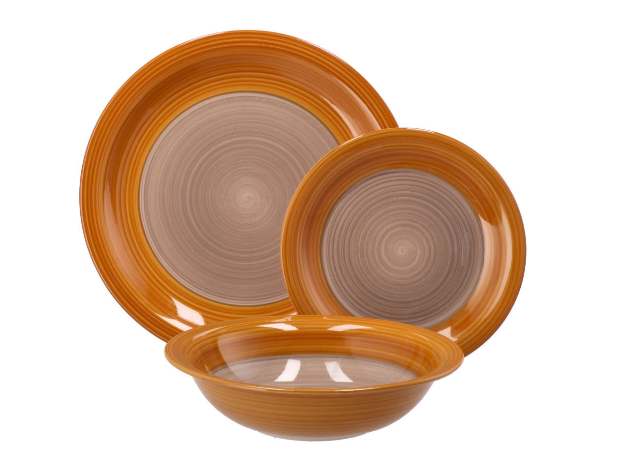 Servizio di piatti in ceramica cloe set 18 piatti giallo