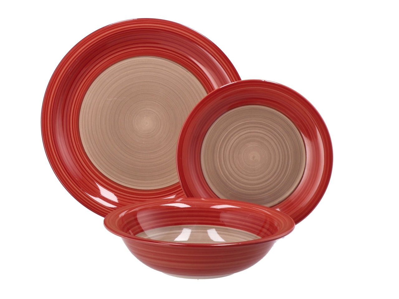 Servizio di piatti in ceramica cloe set 18 piatti rosa