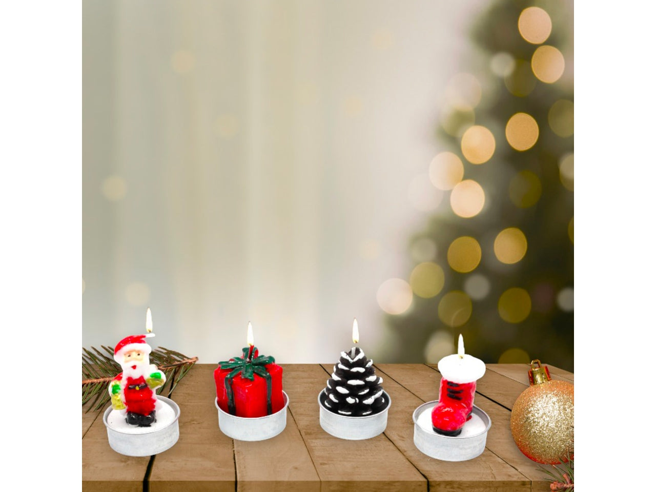 Candela tealight design natalizio