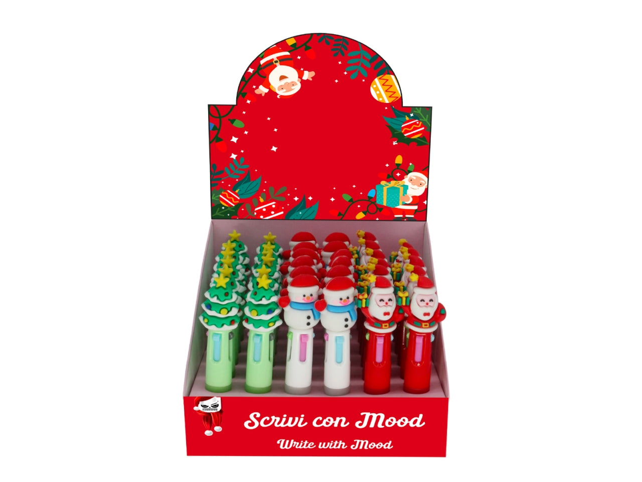 Mini penna 4 colori natalizia