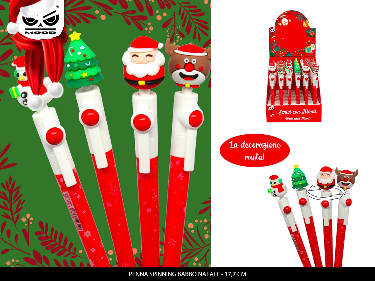 Penna spinning babbo natale 17,7cm
