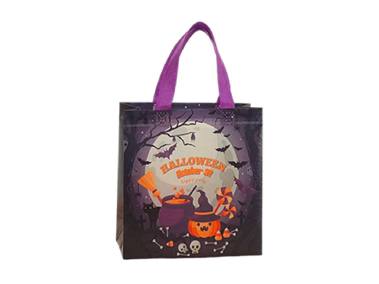 Shopper in tessuto plastificato riutilizzabile halloween 23x22x11cm