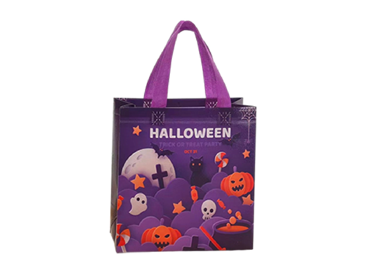 Shopper in tessuto plastificato riutilizzabile halloween 23x22x11cm