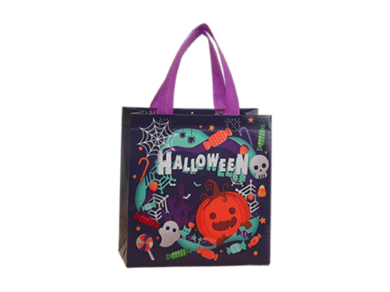 Shopper in tessuto plastificato riutilizzabile halloween 23x22x11cm