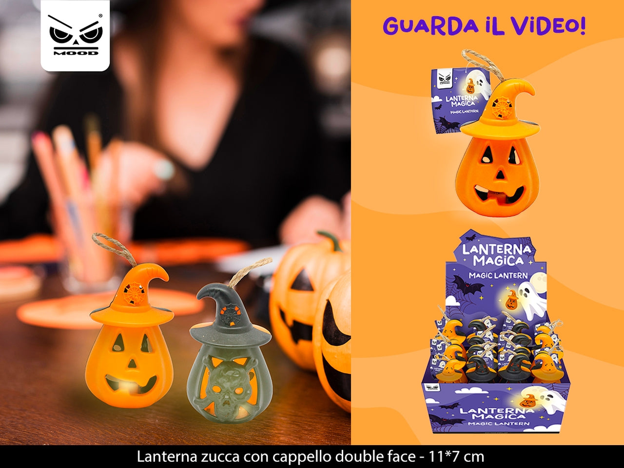 Lanterna zucca con cappello double face