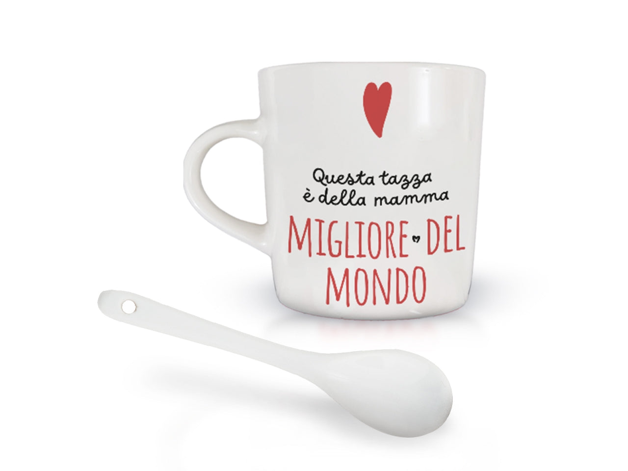 Tazzina da caffe e cucchiaino grazie mamma