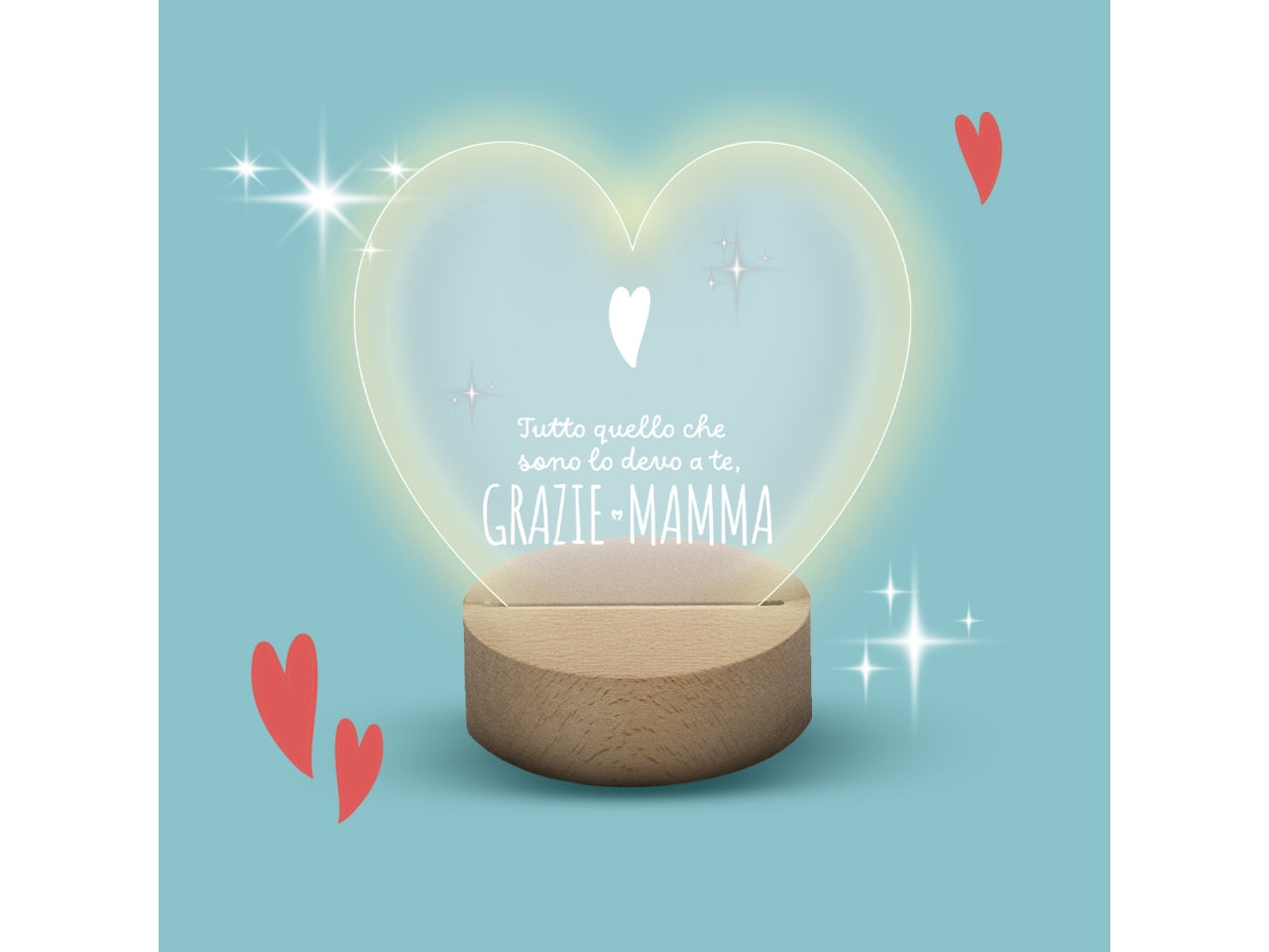 Lampada plexy cuore mamma