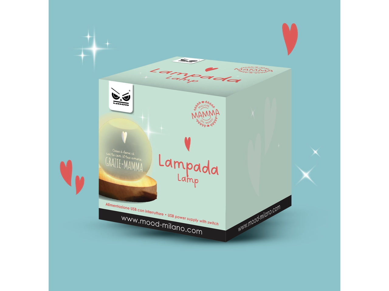 Lampada sfera grazie mamma
