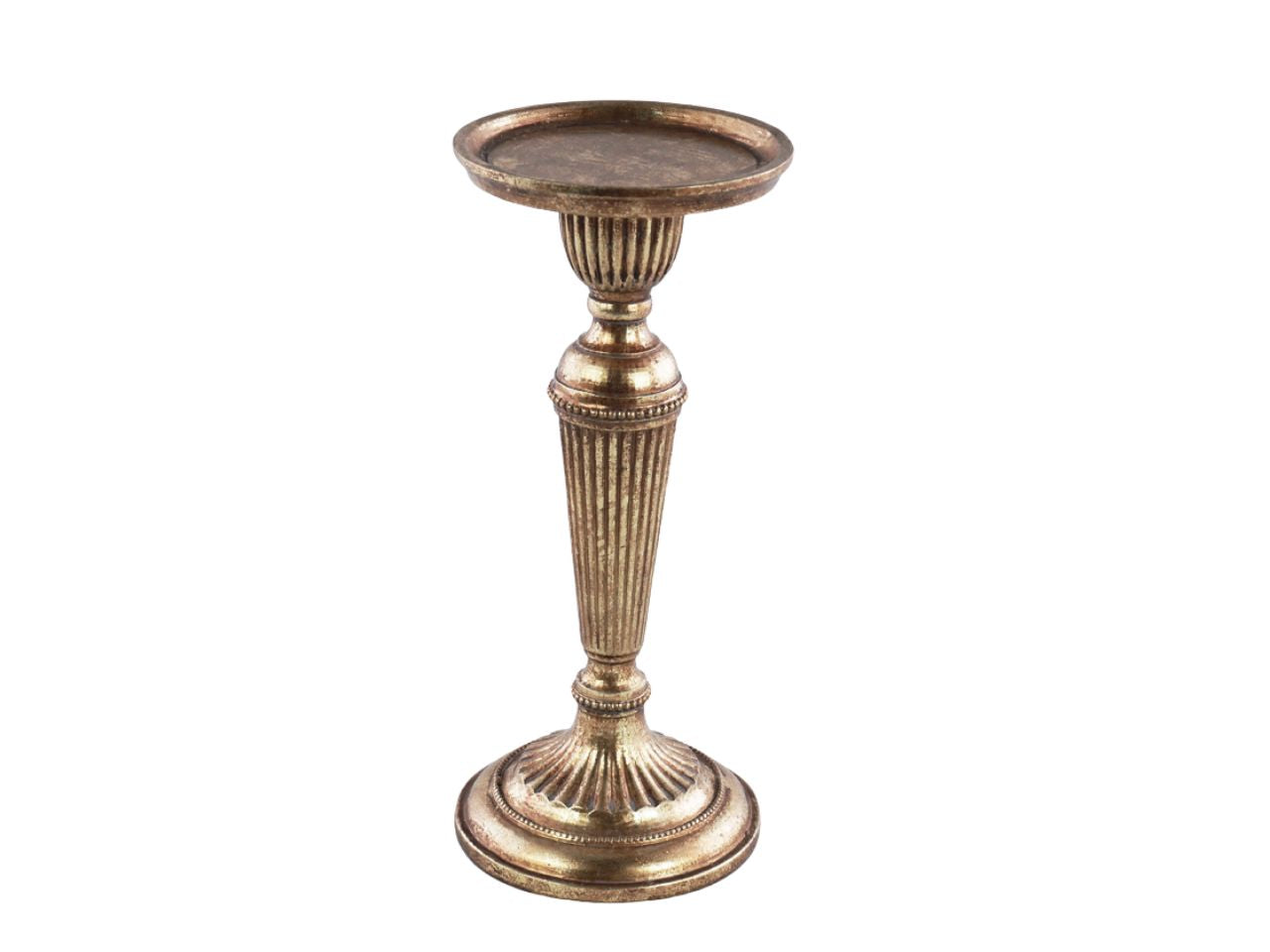 Portacandela oro h.23cm in resina