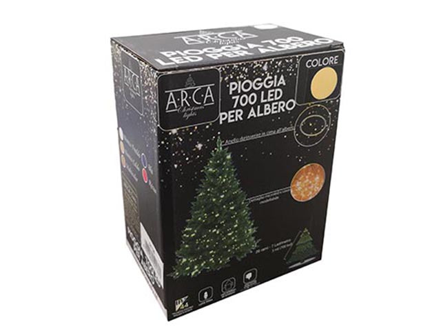 Pioggia per albero 700led bianco caldo 54139