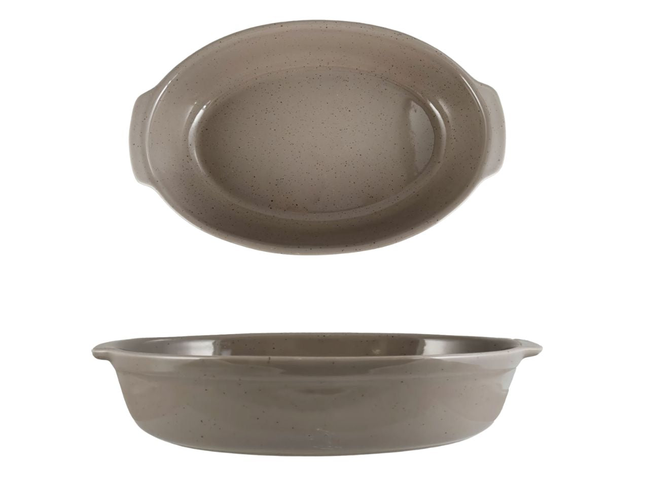 Pirofila porcellana grigia ovale 27x16 cm - Arca srl