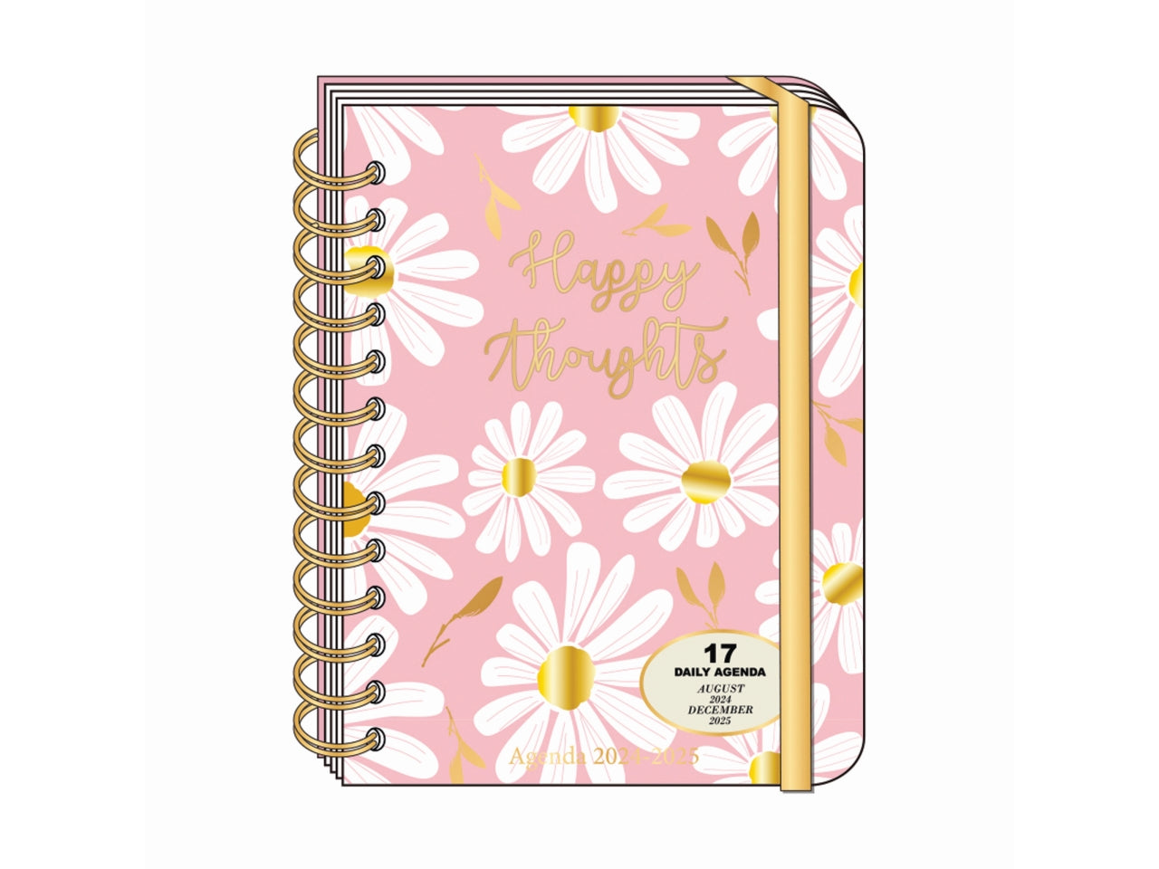 Diario Agenda 17 Mesi - Multicolor, 12,5x18,3 cm, 186 Pagine | Flower