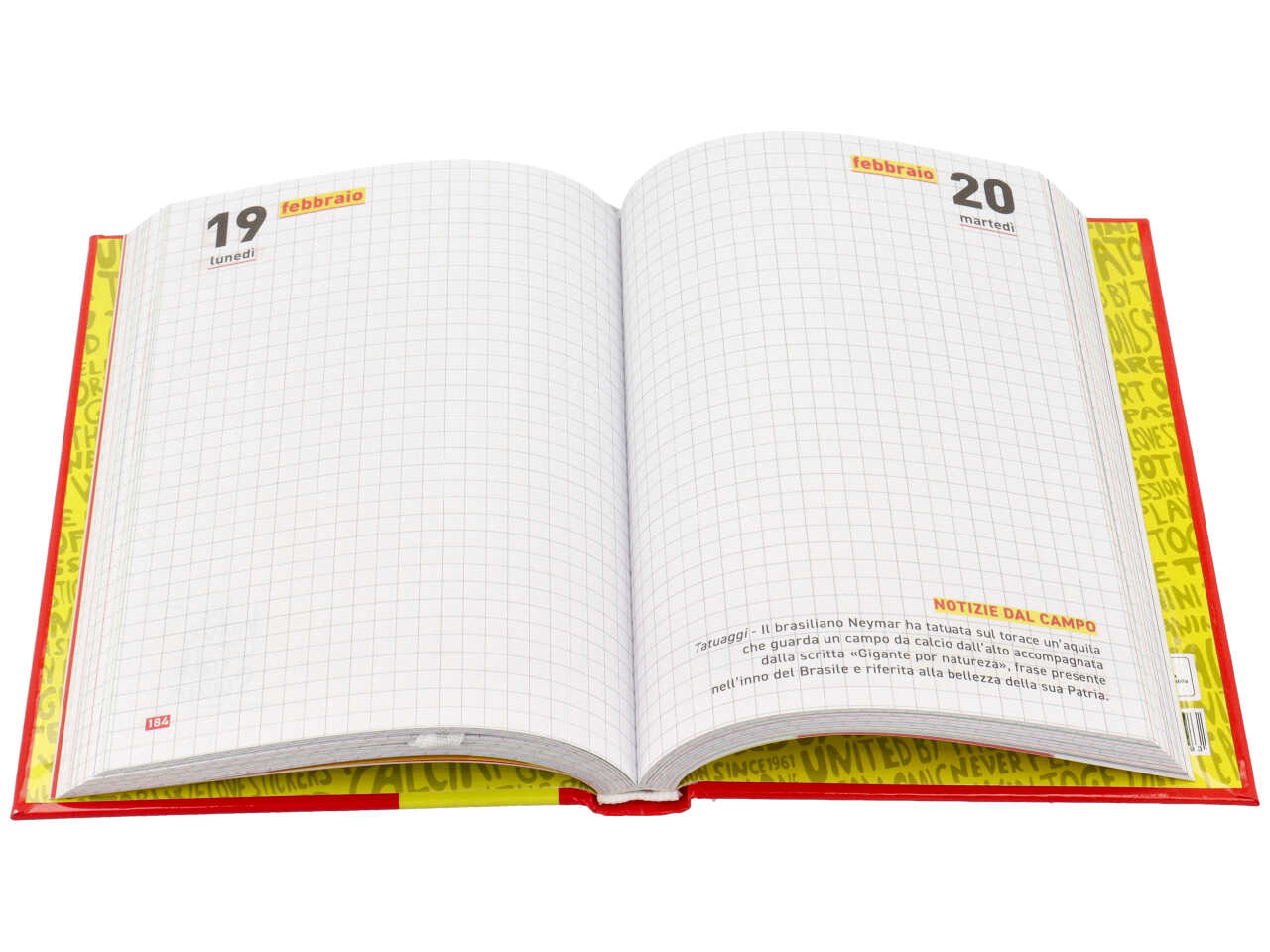 Diario panini calciatori datato 12 mesi standard formato 13x17,8cm con 352 pagine a colori