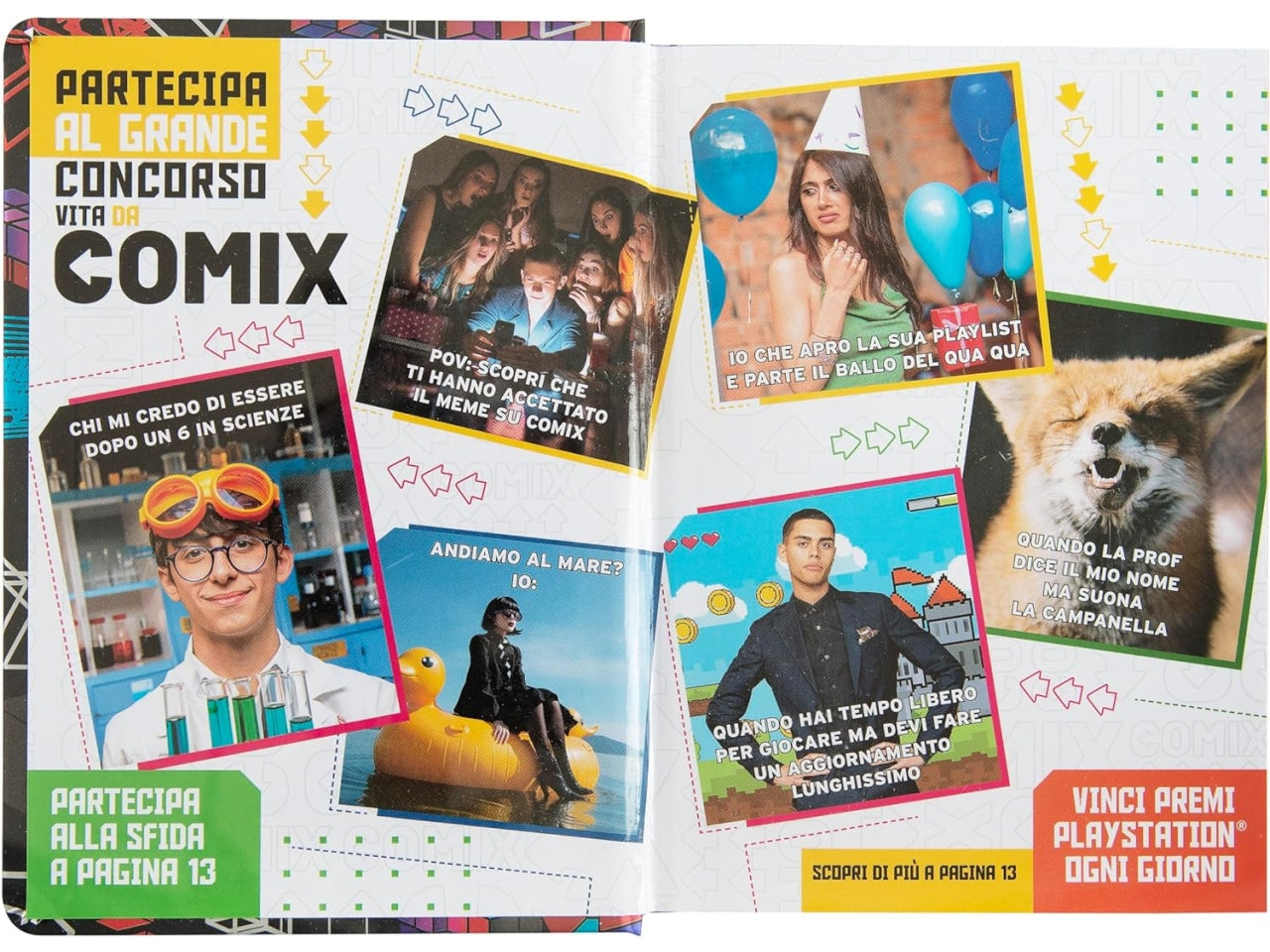 Diario scuola Comix Flash rosso formato standard copertina rigida, anno 2024/25, 13x17,8 cm