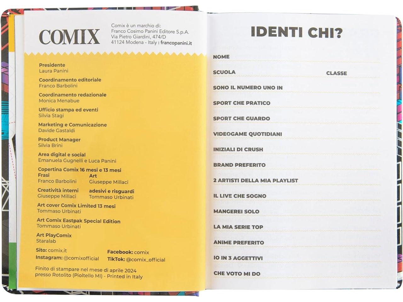 Diario scuola Comix Flash blu formato standard copertina rigida, anno 2024/25, 13x17,8 cm