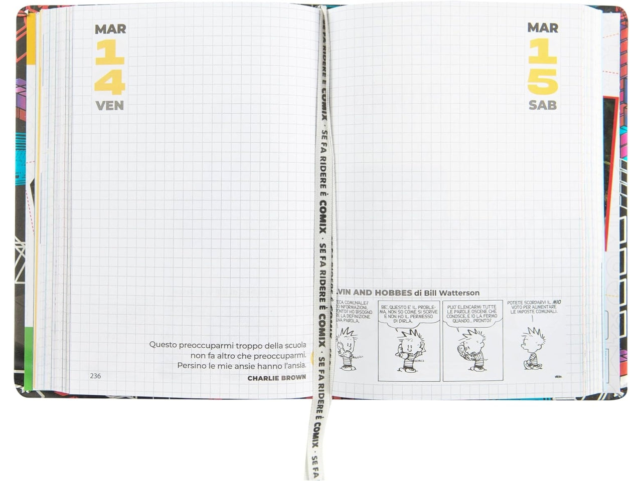Diario scuola Comix Flash blu formato standard copertina rigida, anno 2024/25, 13x17,8 cm