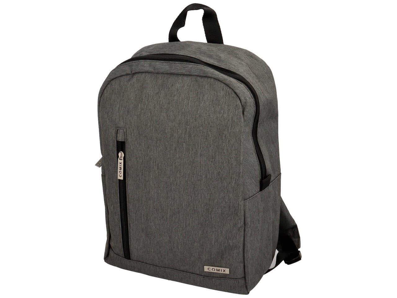 Zaino free time in tessuto monocolore grigio melange, 26x38x14 cm - Comix