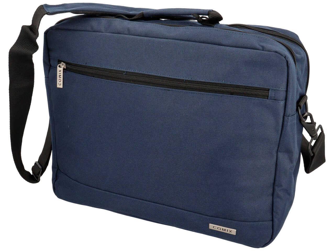 Tracolla Comix porta pc in tessuto monocolore blu, 38x38x13 cm