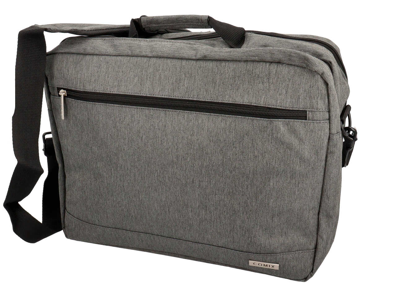 Tracolla Comix porta pc in tessuto monocolore grigio melange, 38x38x13 cm