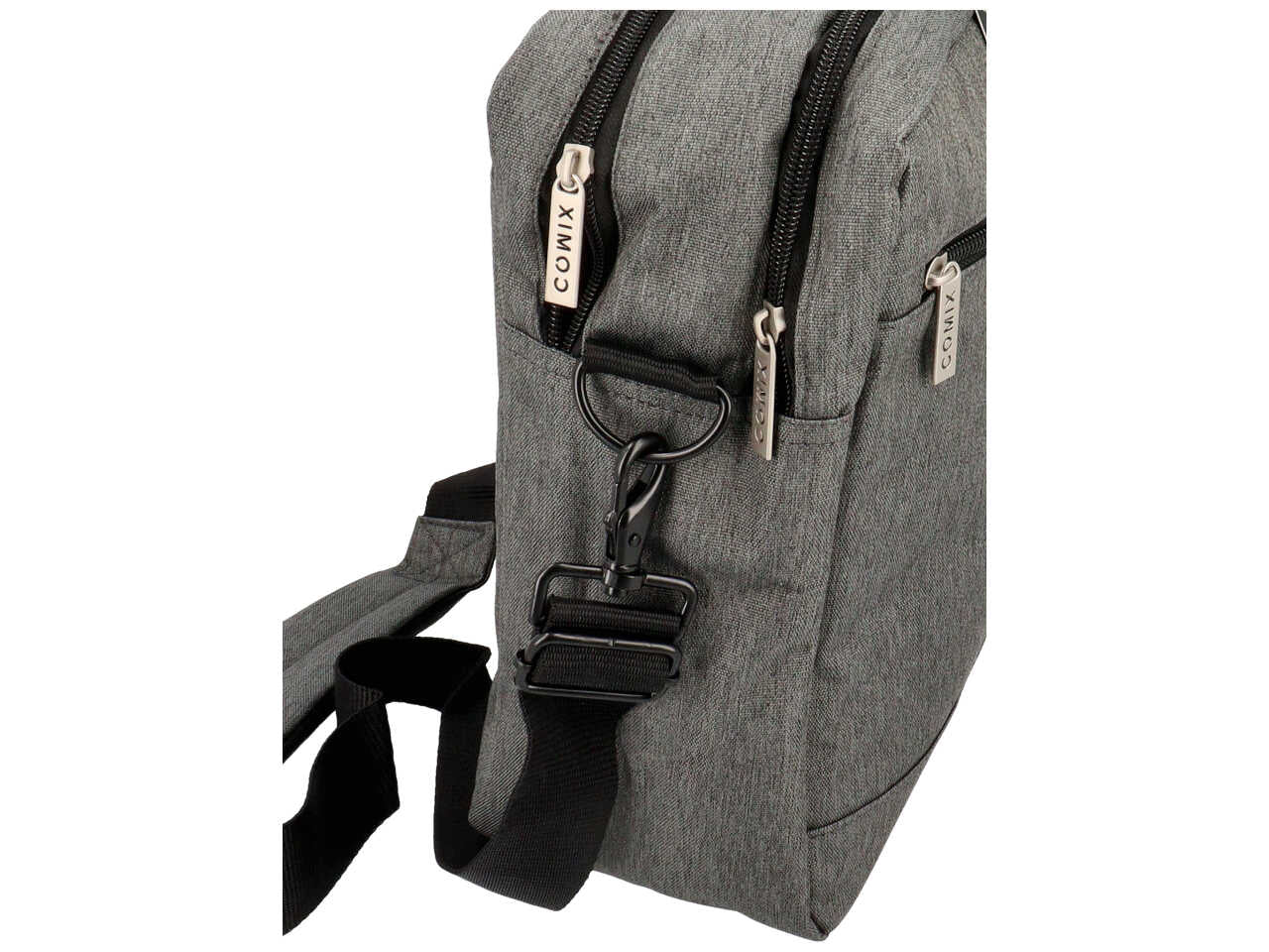 Tracolla Comix porta pc in tessuto monocolore grigio melange, 38x38x13 cm