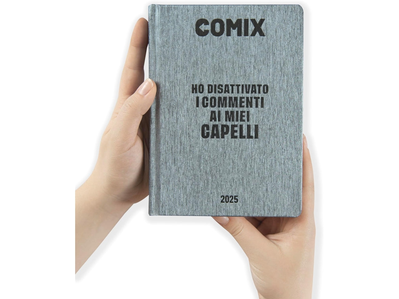 Diario agenda Comix standard 16 mesi con copertina rigida grigio, anno 2024/25, 13x17,3 cm