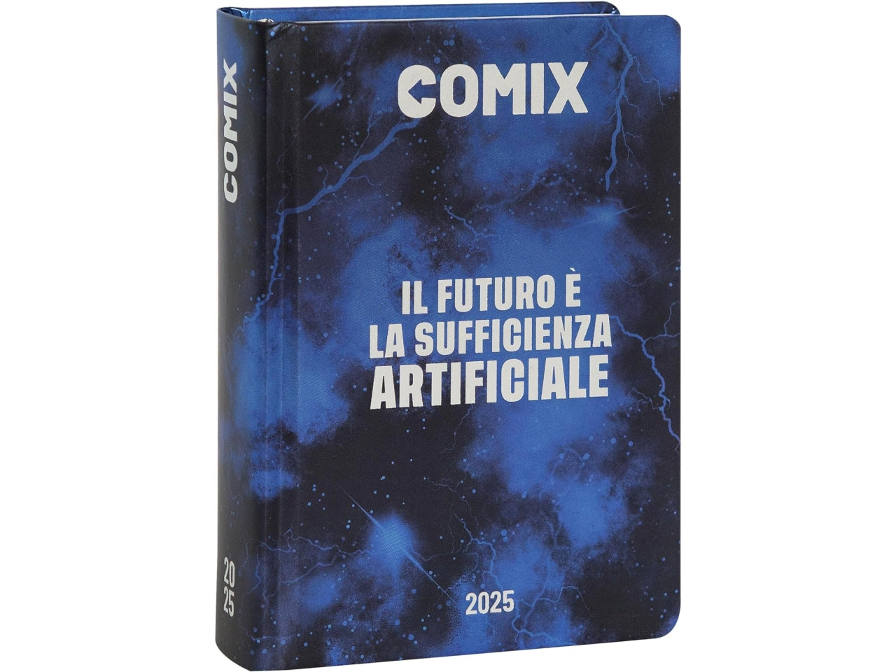 Diario agenda Comix standard 16 mesi con copertina rigida blu e nera, anno 2024/25, 13x17,3 cm