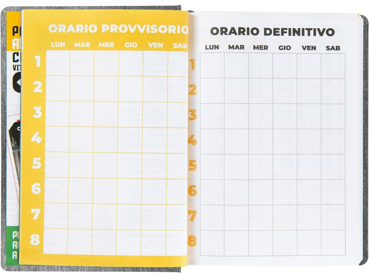 Diario agenda Comix mini 16 mesi con copertina rigida grigio, anno 2024/25, 11x15,3 cm