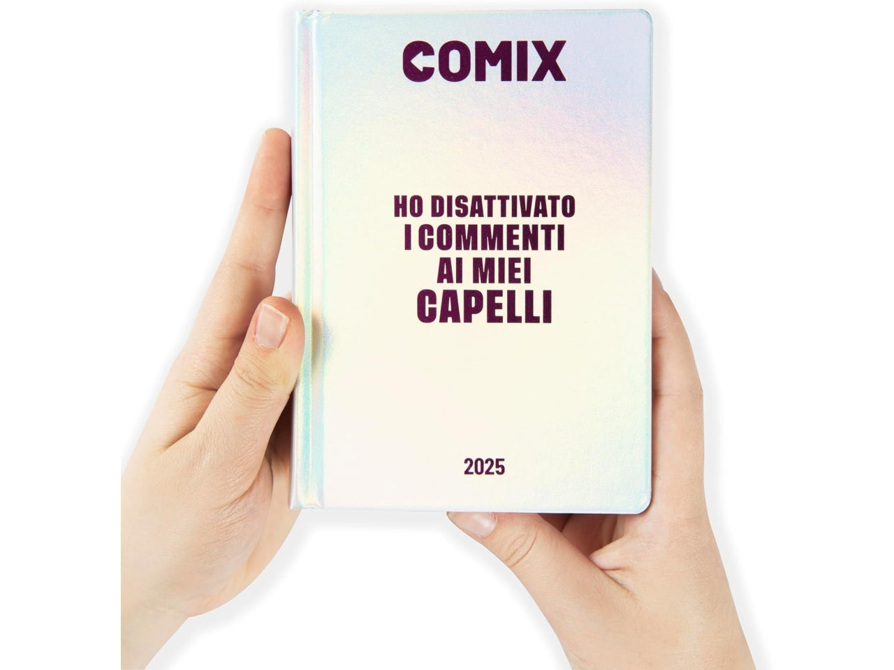 Diario agenda Comix mini 16 mesi con copertina rigida iridescente, anno 2024/25, 11x15,3 cm