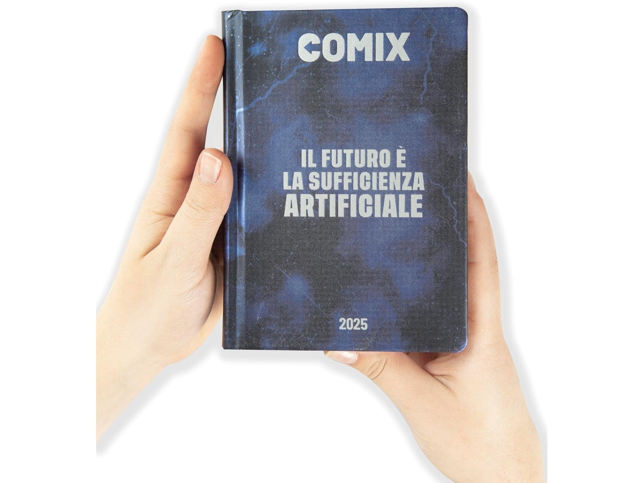 Diario agenda Comix mini 16 mesi con copertina rigida blu e nera, anno 2024/25, 11x15,3 cm