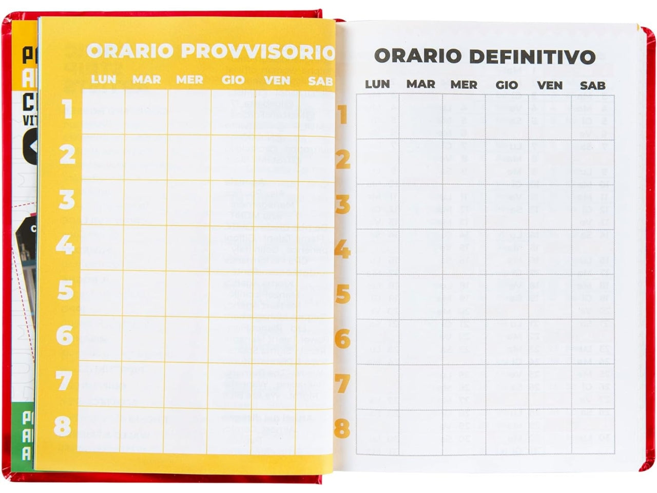 Diario agenda Comix mignon 16 mesi con copertina rigida, rosso, anno 2024/25, 9x12,5 cm