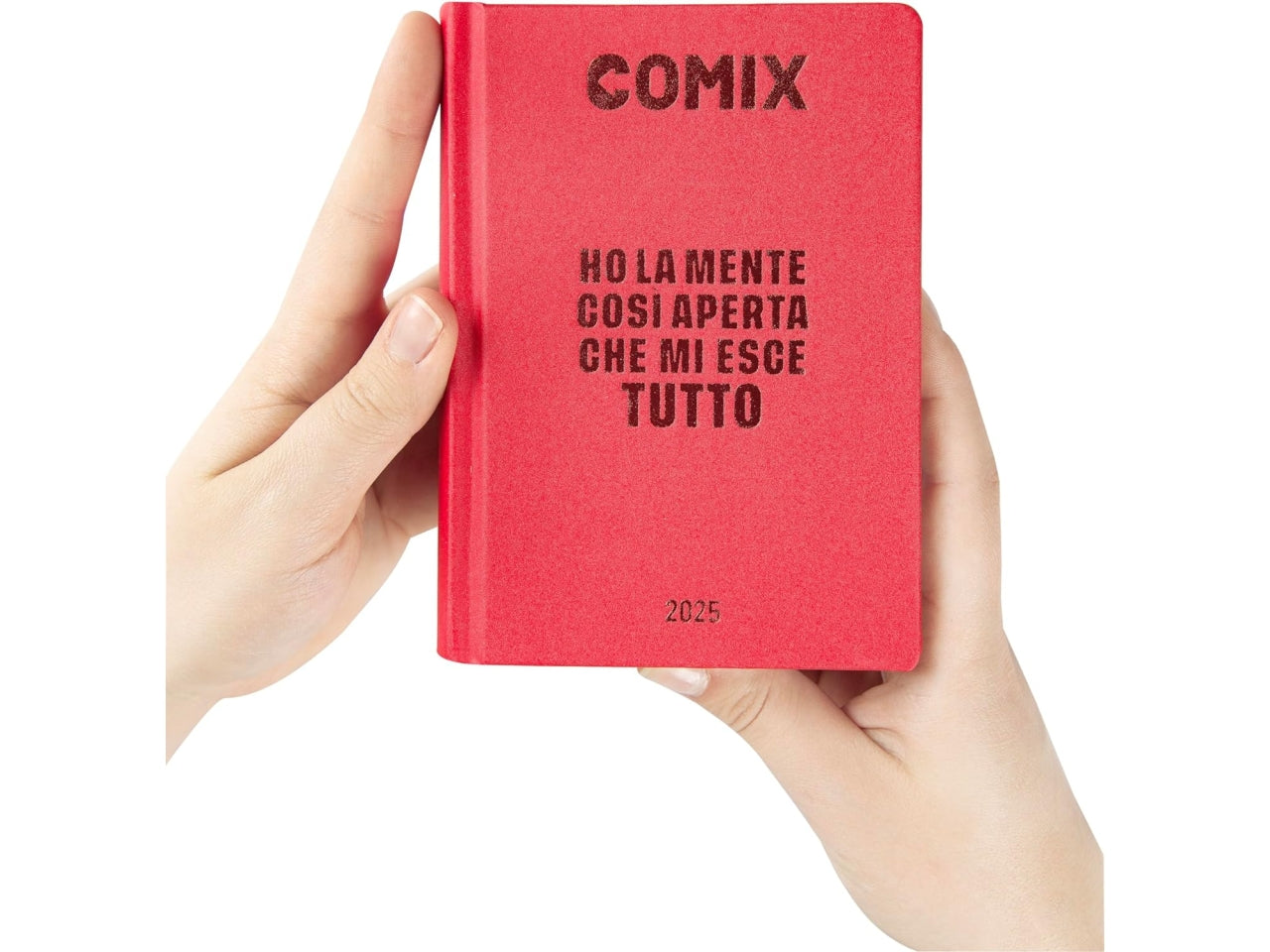 Diario agenda Comix mignon 16 mesi con copertina rigida, rosso, anno 2024/25, 9x12,5 cm