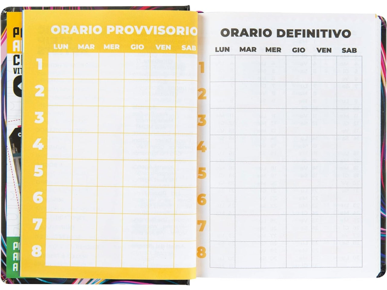 Diario agenda Comix mignon 16 mesi con copertina rigida multicolor, anno 2024/25, 9x12,5 cm