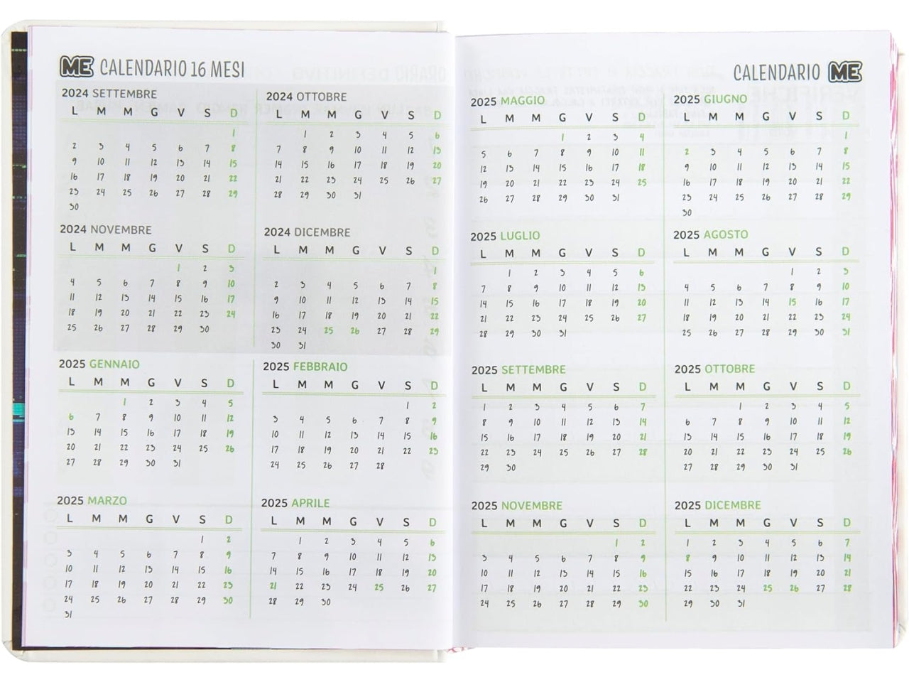 Diario agenda Me Love classic bianco medium, 16 mesi 2024/25, 12x16,5 cm - Franco Panini