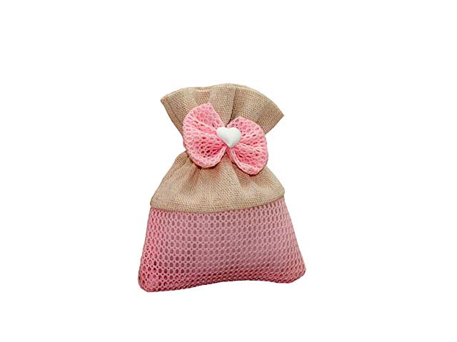 Sacchetto c/fiocco 9x12 rosa c2231