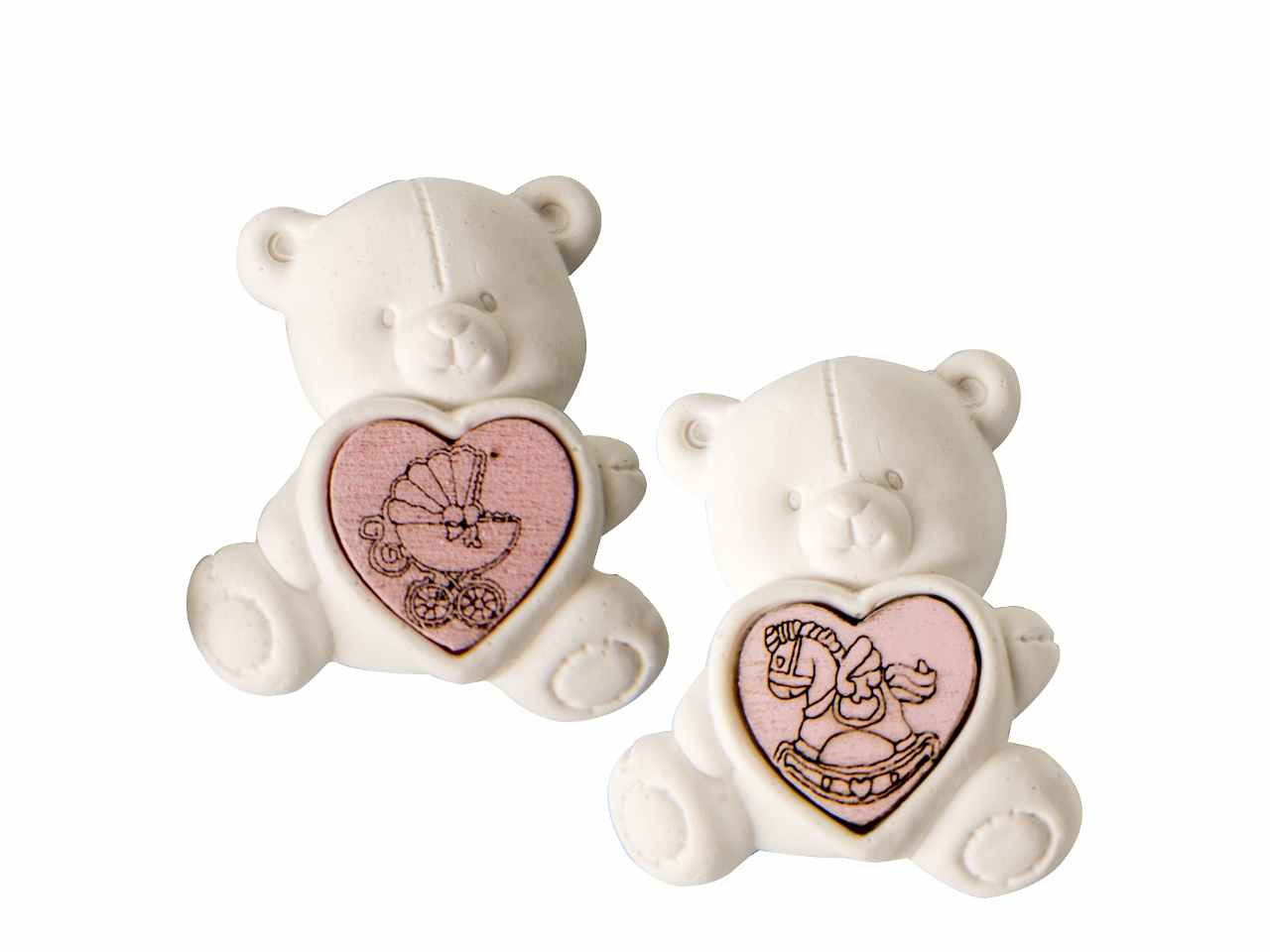 Gesso orso scritta rosa 4cm 08a041