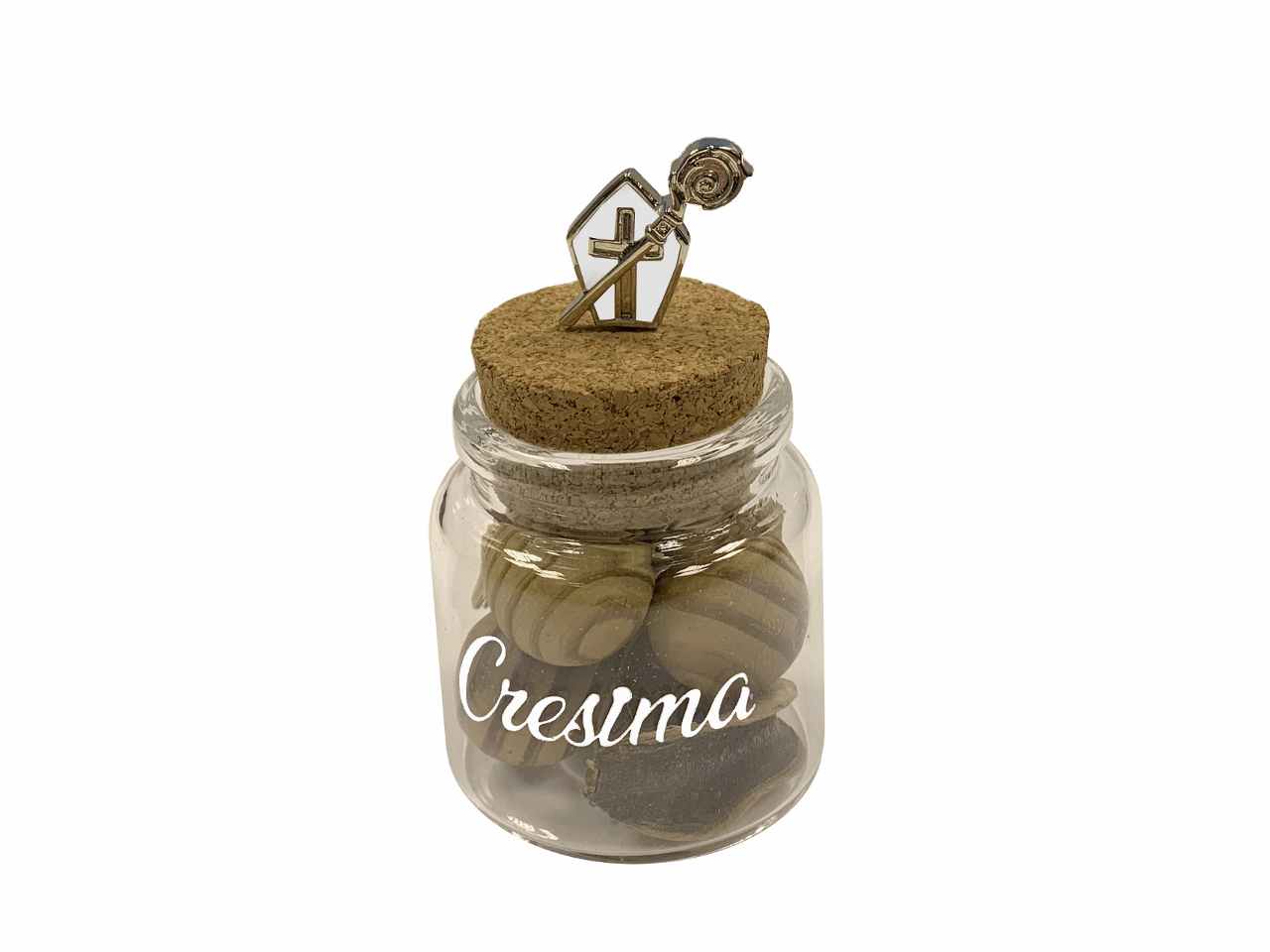 Decora barattolo cresima h.8cm 12a018