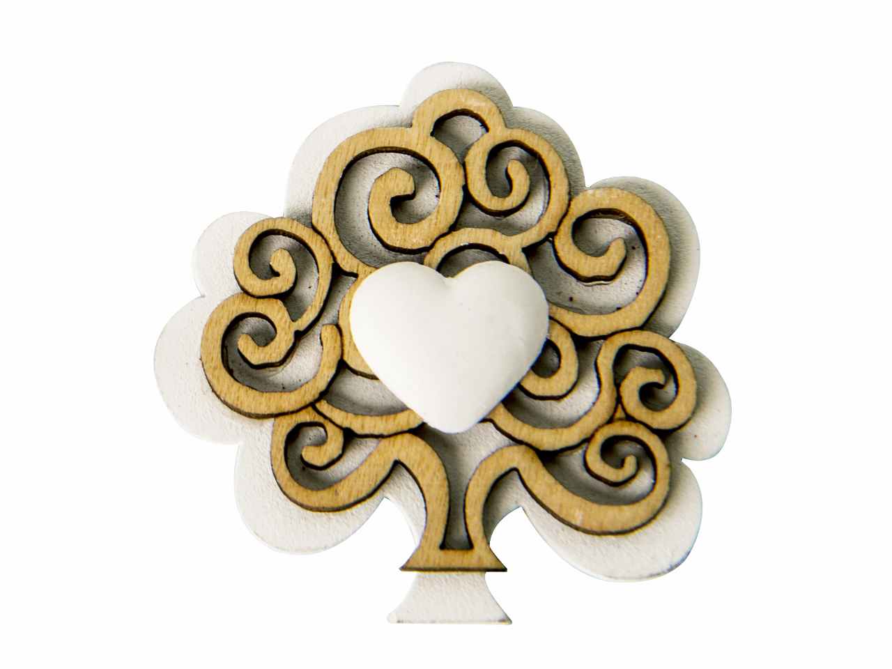 Legno albero/cuore gesso 4cm ca132