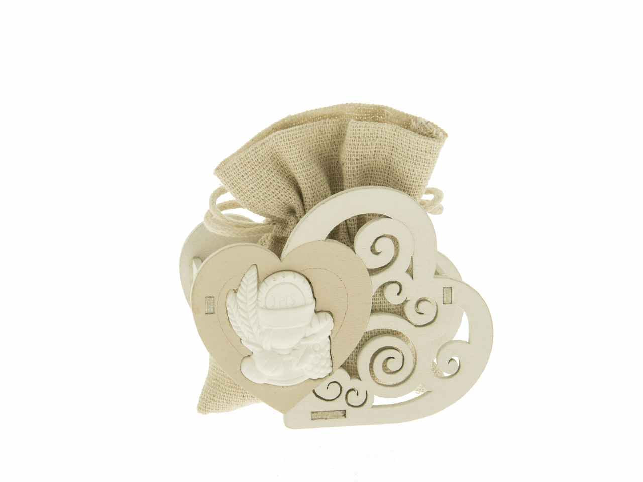 Arte bag 2 cuori comunione h.7cm sc564