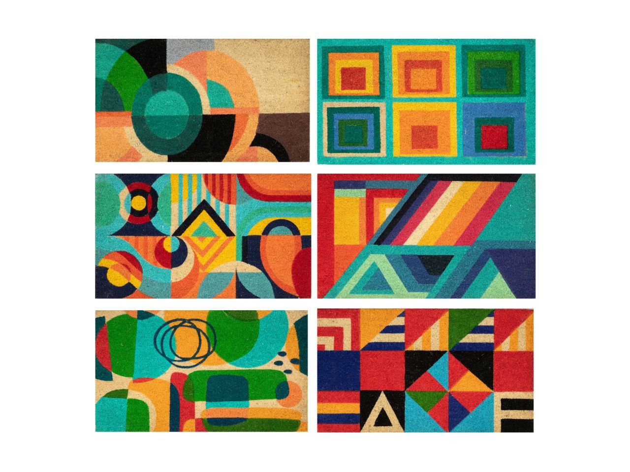 Zerbino in cocco geometrie 6 disegni assortiti misura 40x70cm