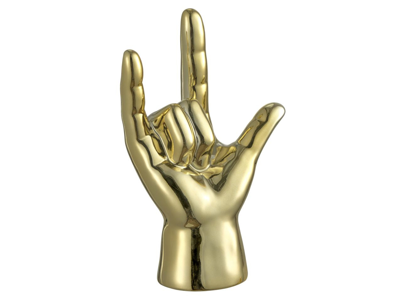 Mano corna oro decorazione in ceramica