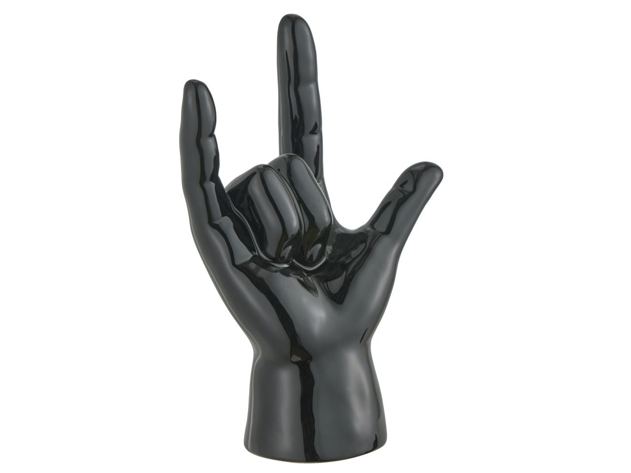 Mano corna nera decorazione in ceramica