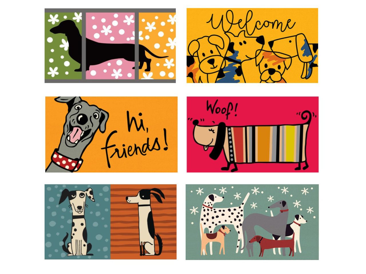 Zerbino in cocco woof dogs misure 70x40cm 6 disegni assortiti